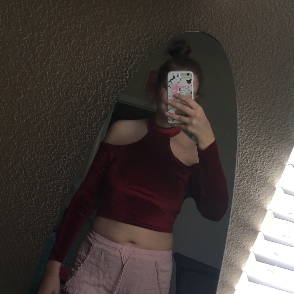Red velvet crop top